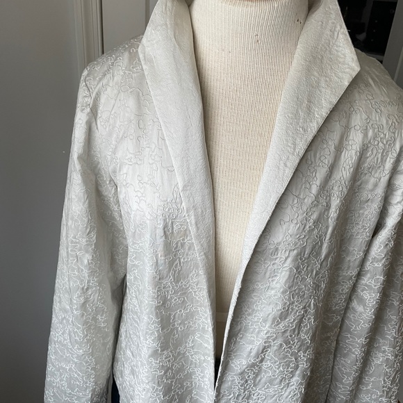 Open Front, silk jacket/blazer. Stone/off white - Picture 8 of 8